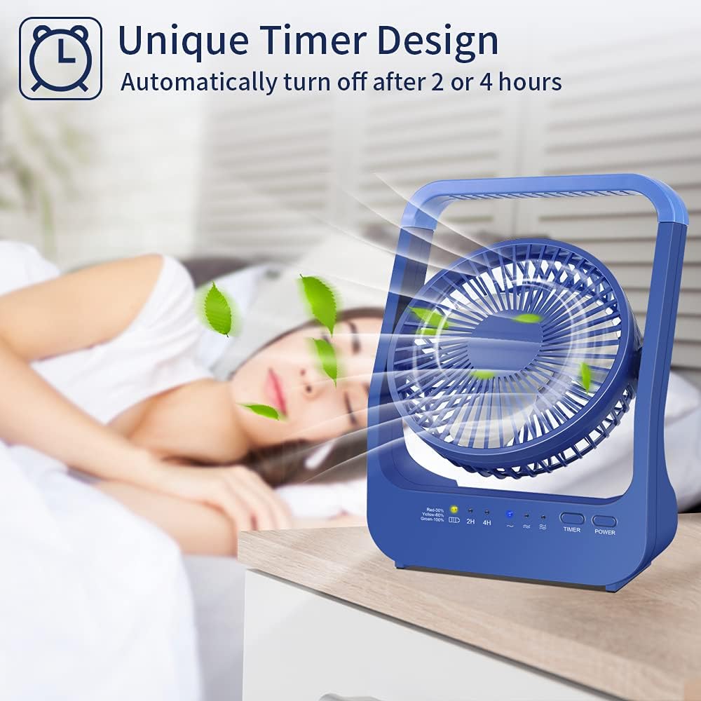 Rechargeable Portable USB Desk Fan with Timer G128