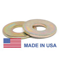 3/4 inch Grade 8 Flat Washer SAE Pattern Medium Carbon Steel Yellow Zinc Plated Pk 100 Y512109