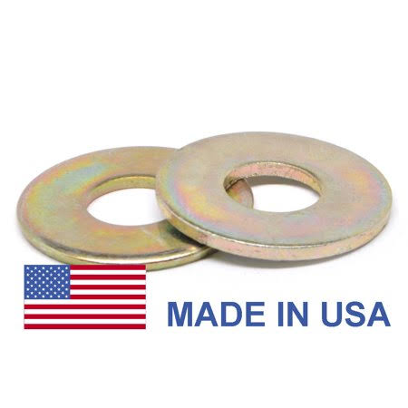 3/4 inch Grade 8 Flat Washer SAE Pattern Medium Carbon Steel Yellow Zinc Plated Pk 100 Y512109