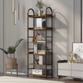 70.8 Inch Tall 6-tier Bookshelf with Round Top Frame R770542