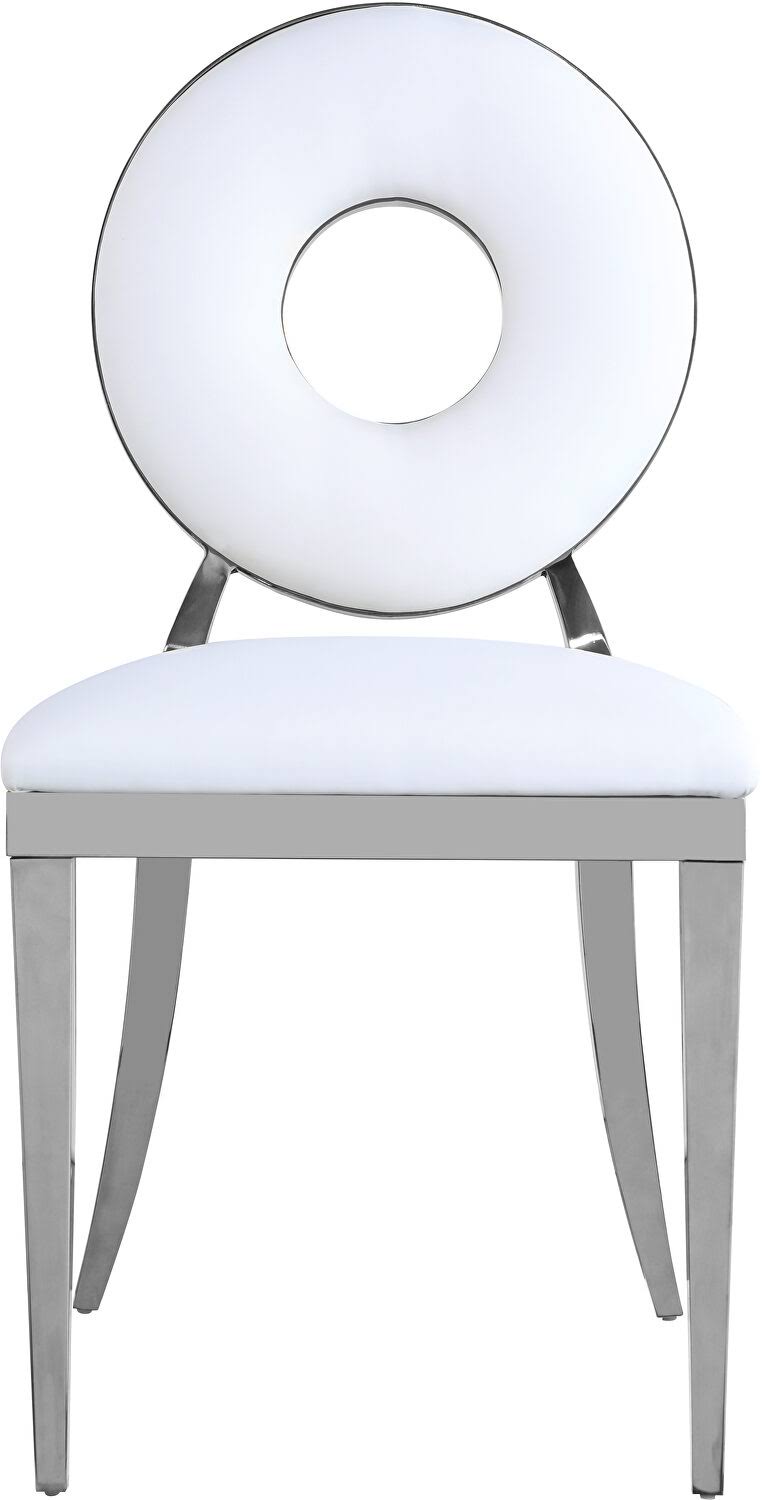 White Faux Leather Dining Chair Set of 2 N233276