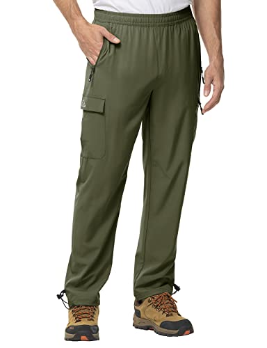 Men's Lightweight Hiking Travel Pants Cargo Pockets Quick Dry Stretch Water Resistant Fishing Outdoor Work A277