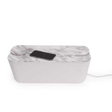 White Marble Cable Tidy Organiser Extra Large M111
