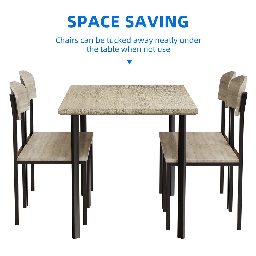 5-Piece Light Brown Dining Table Set H47929
