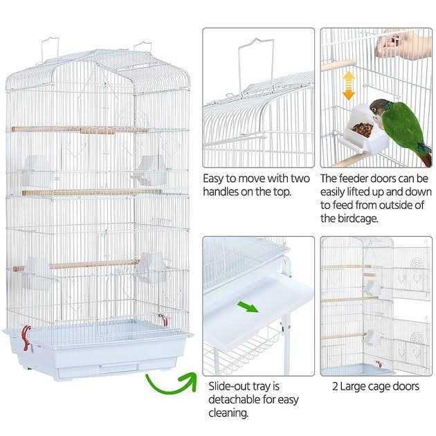 Large Rolling Metal Bird Cage with Stand M89528