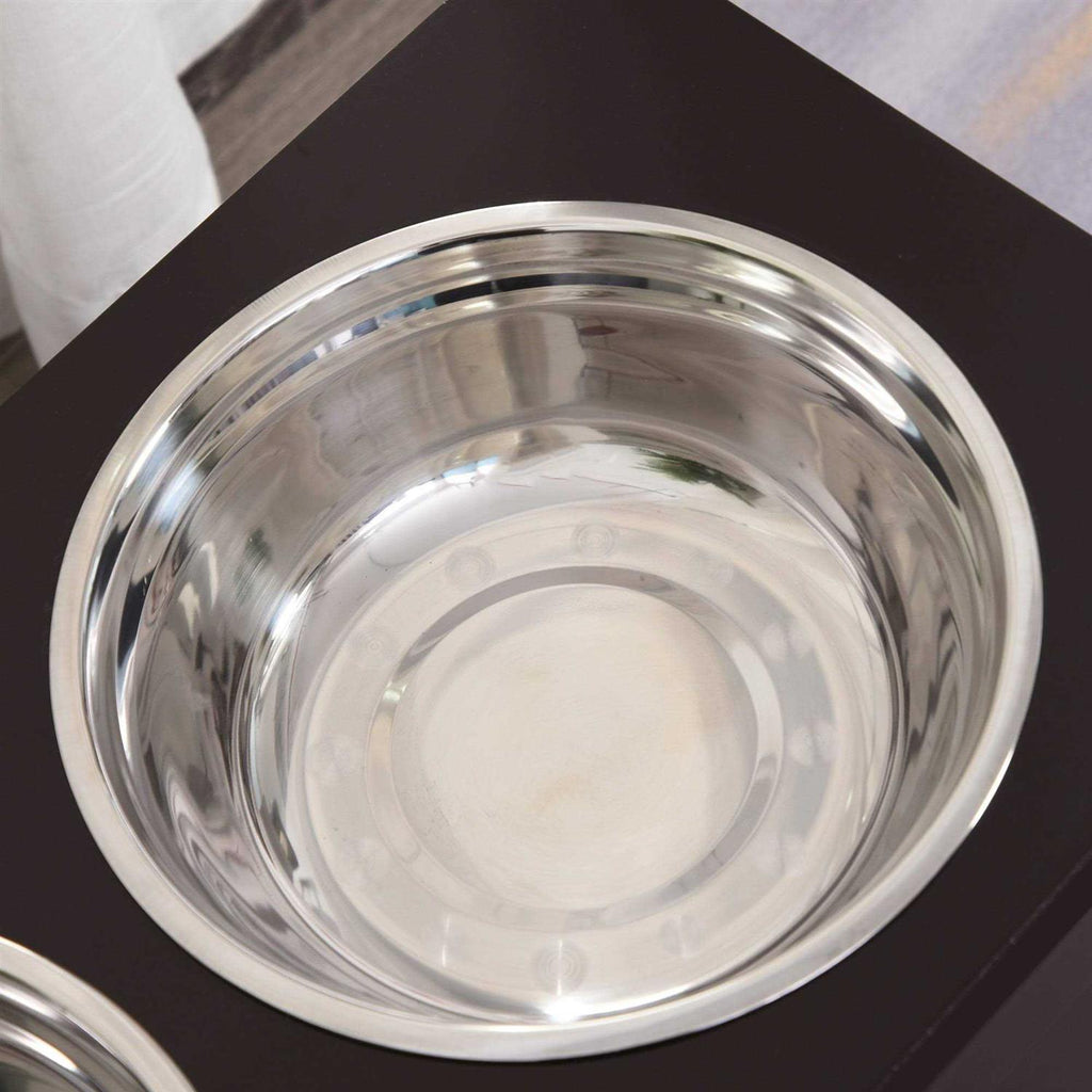 Raised Pet Feeding Station with 2 Stainless Steel Bowls C4992