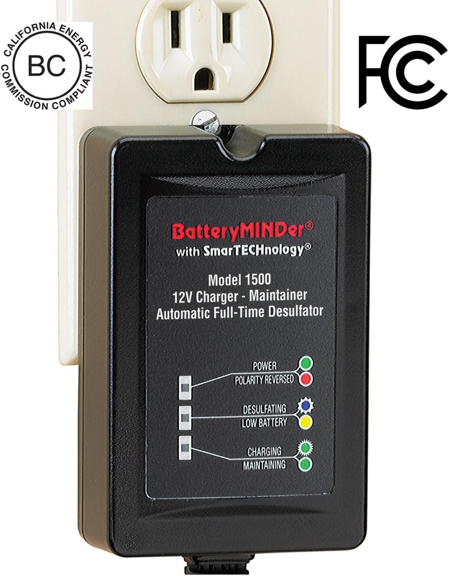12 Volt 1.5 Amp Battery Charger Maintainer Desulfator I36404