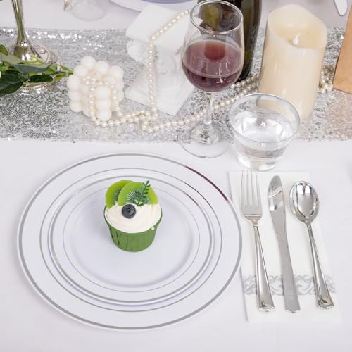 350Pcs Gold Dinnerware Set for 50 Guests T76424