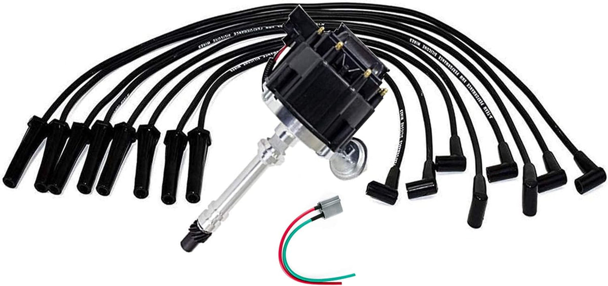 HEI Distributor Complete Kit with Spark Plug Wires and Pigtail Harness H644682