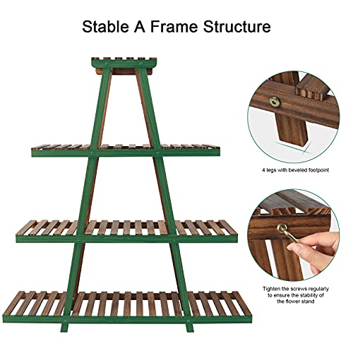 4 Tier Wood Plant Stand H720