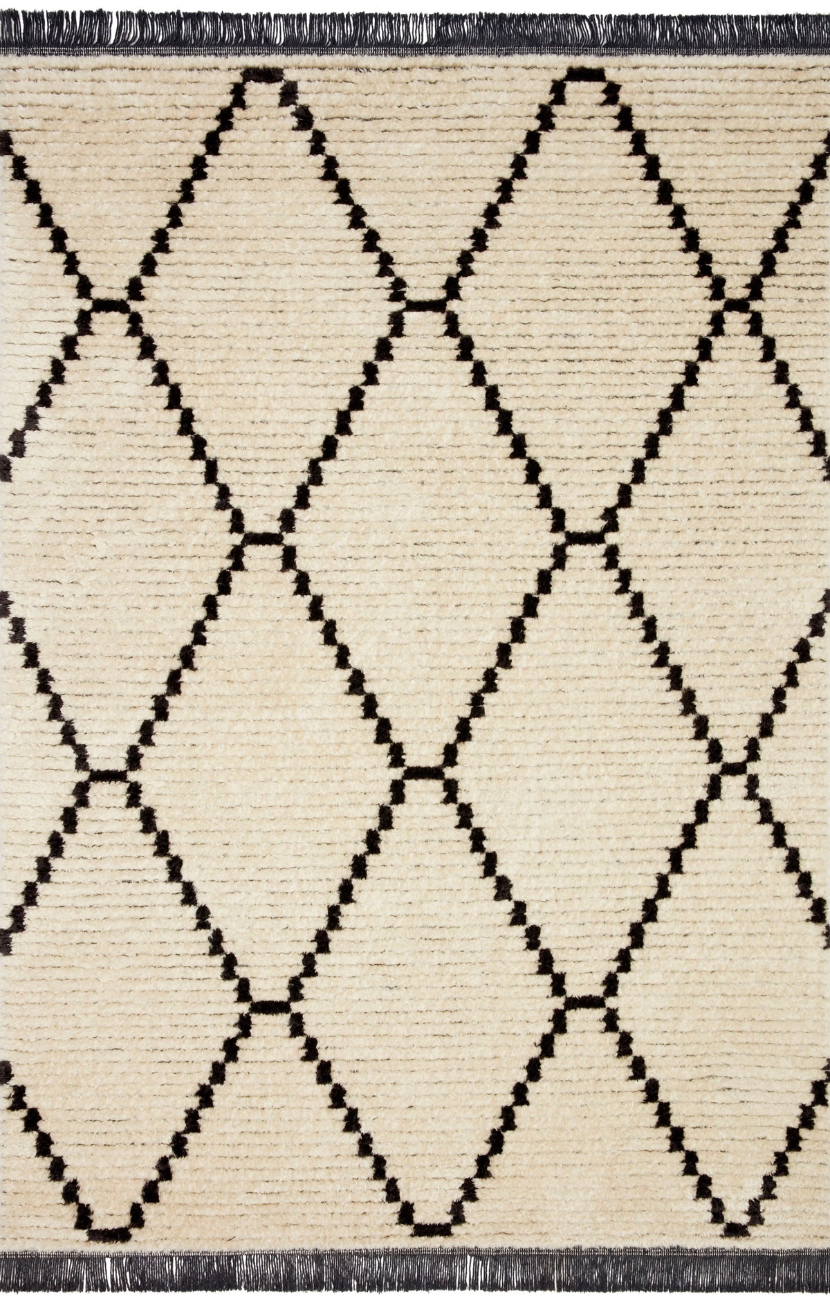 Cream Charcoal 2'7 x 8'0 Rug I558