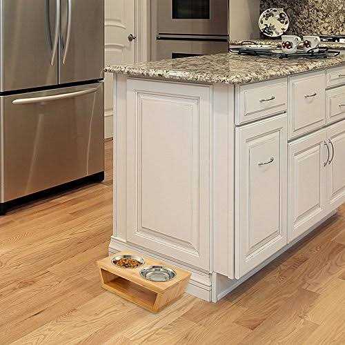 Elevated Dog Bowl Stand with 4 Stainless Steel Bowls I790509