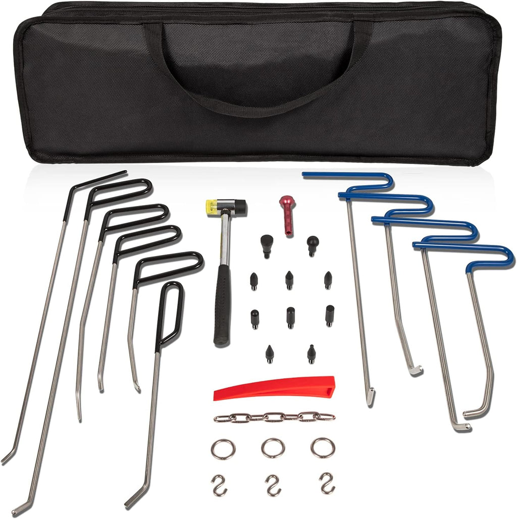 30Pcs Paintless Dent Repair Tools Kit Dent Removal Rods Set D836581