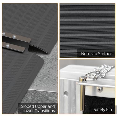 8FT Foldable Aluminum Wheelchair Ramp with Non-Slip Surface P437935