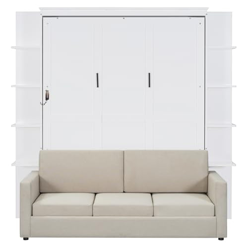 Queen Size Gray Murphy Bed with Sofa M5912