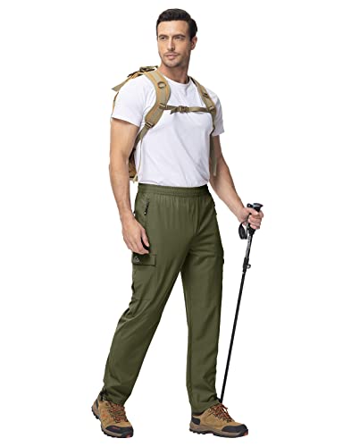 Men's Lightweight Hiking Travel Pants Cargo Pockets Quick Dry Stretch Water Resistant Fishing Outdoor Work A277
