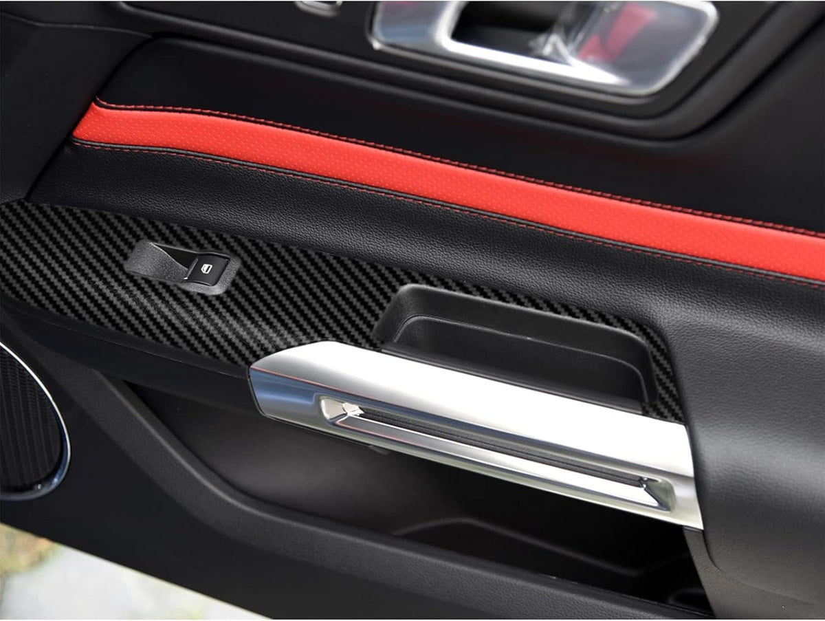 Carbon Fiber Texture Vinyl Wrap Interior Sticker 48PCS Black J43909