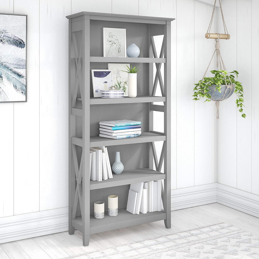 Tall 5 Shelf Bookcase, Cape Cod Gray P968