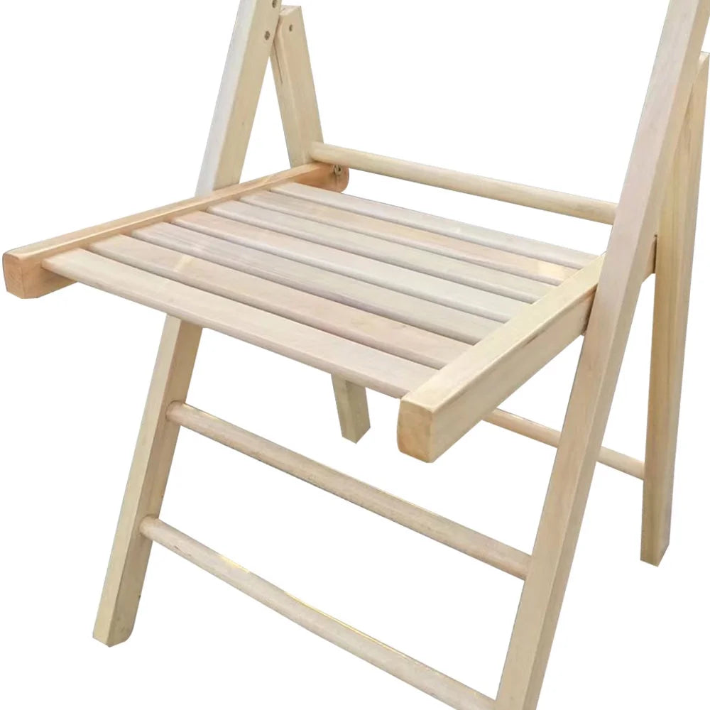 Lightweight Portable Slatted Wood Folding Chair with Backrest and Footrest A8165