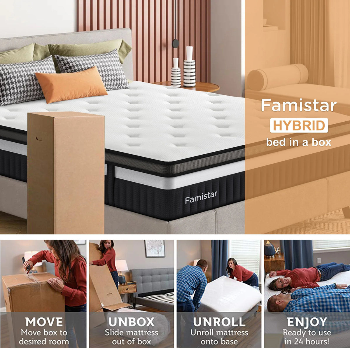 13 Inch Hybrid Innerspring Mattress with Memory Foam E15517