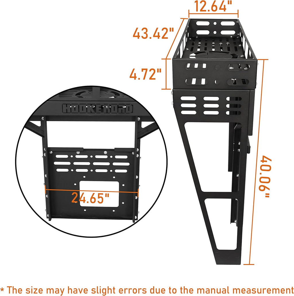 Tailgate Basket Rear Cargo Rack System with Reinforced Tailgate Hinge Kit R2436