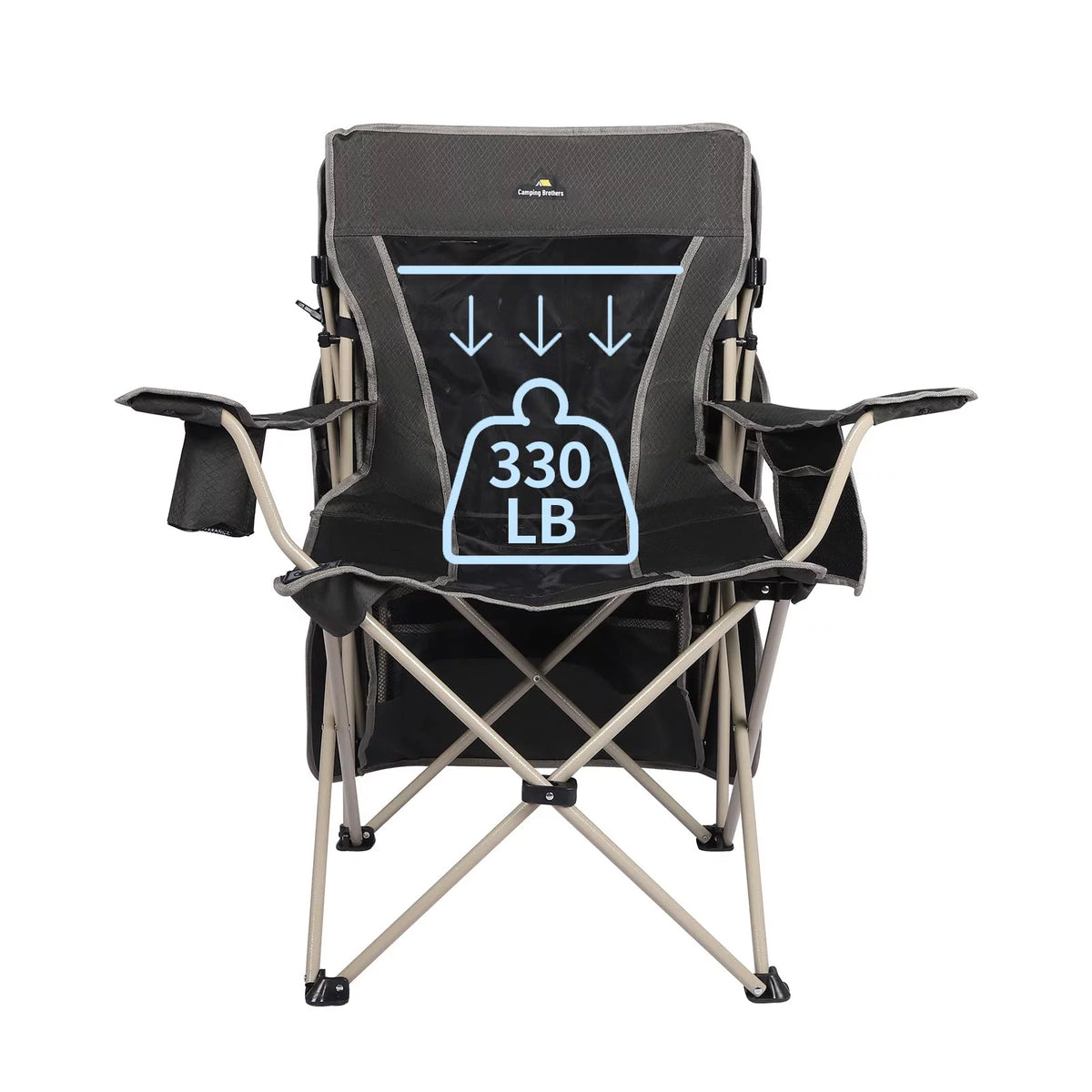 Army Green Folding Camping Chair with Shade Canopy E684