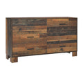 6 Drawer Rustic Dresser Dark Brown R639971