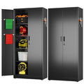 Black Metal Storage Cabinets with Pegboards and Hooks L4547