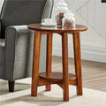 20 in. Round Mid-Century Modern Wood End Table F291631