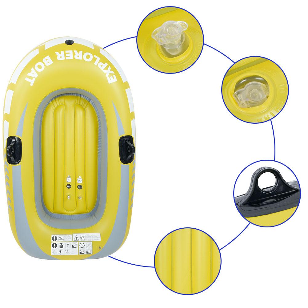 Yellow PVC Inflatable One Person Rowing Air Boat V608