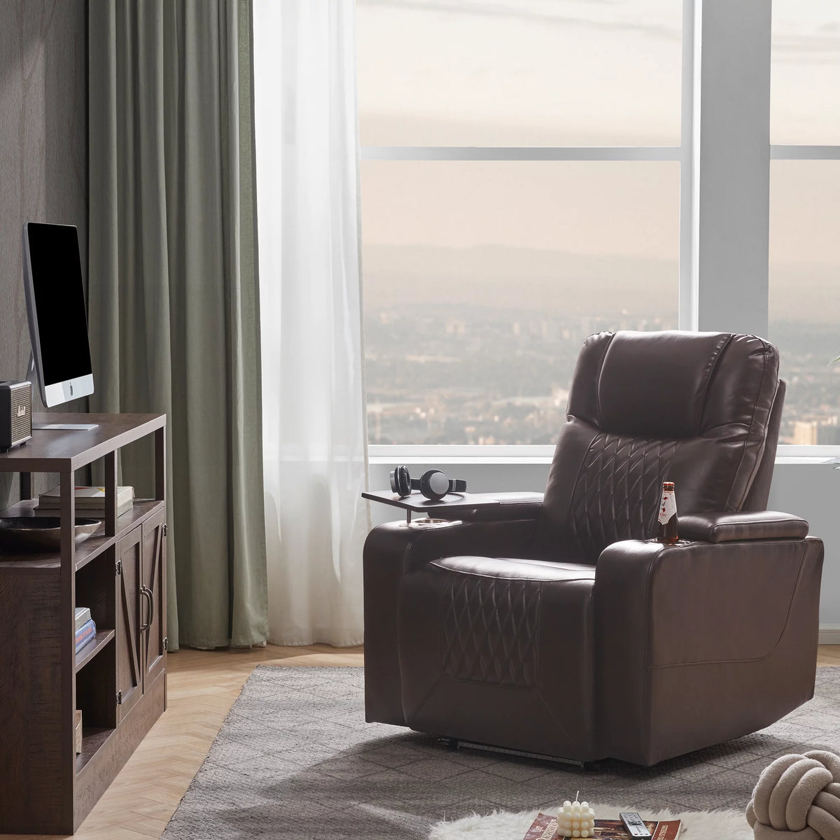 Power Motion Recliner with Cup Holders and USB Charge Port L64072