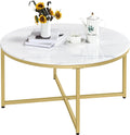 Marble Coffee Table with X-Base Metal Legs T41613