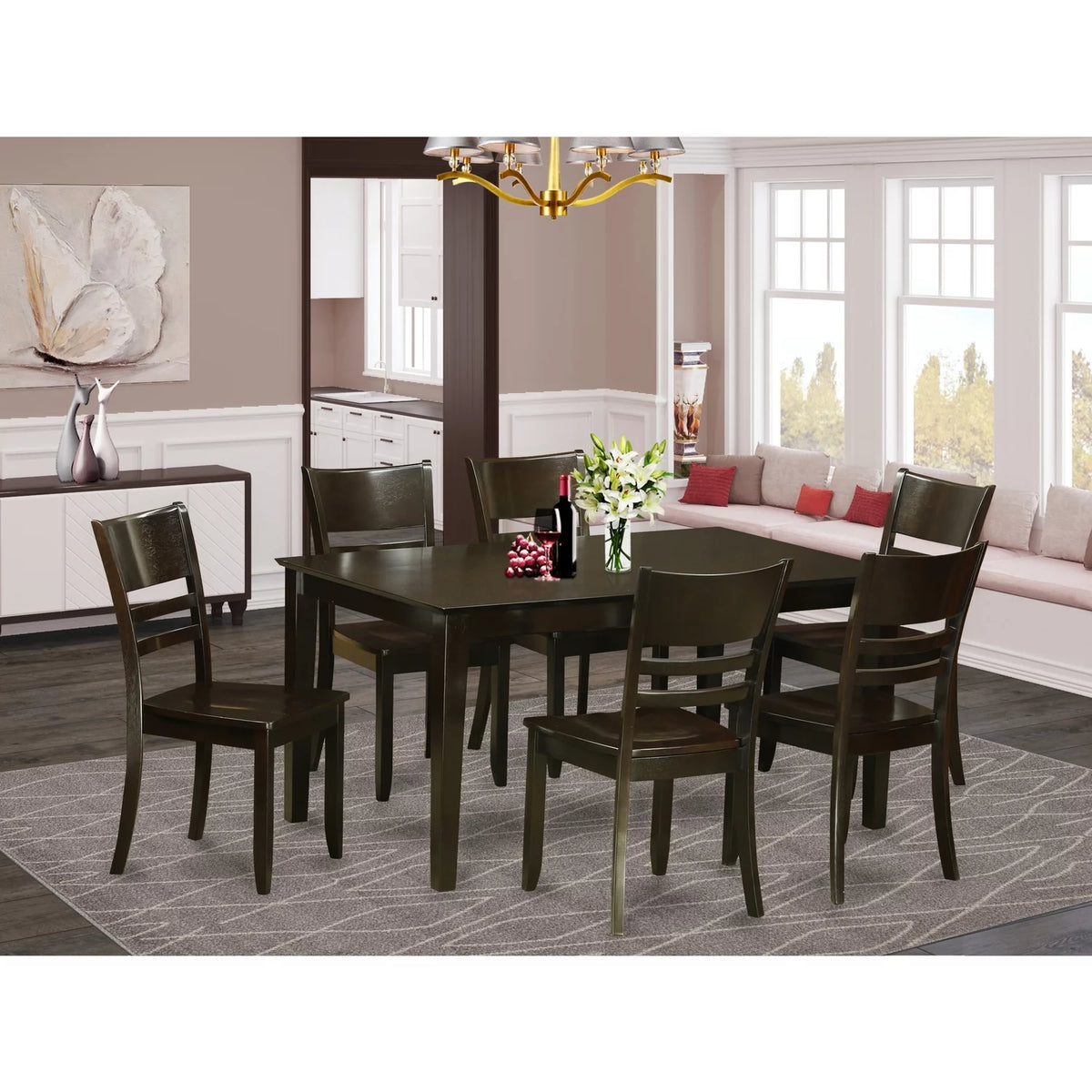 7 Piece Dining Table and 6 Chairs X87846