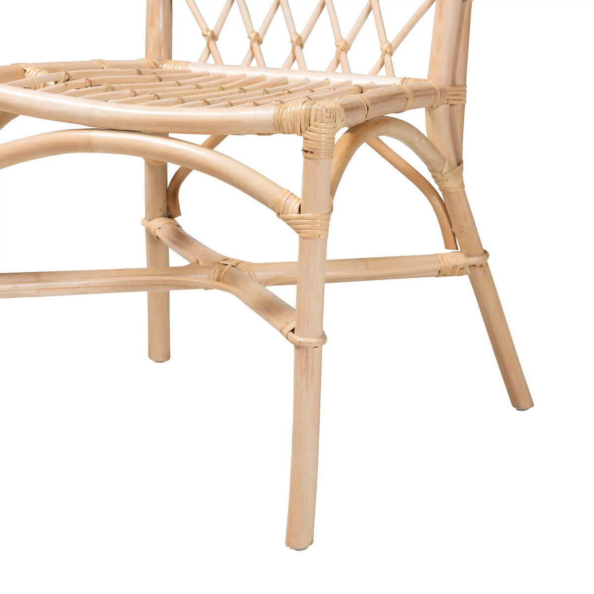 Natural Brown Rattan 2-Piece Dining Chair Set G2189