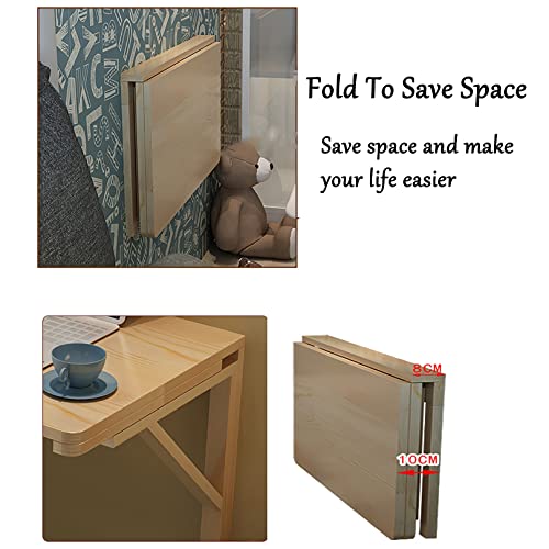 Solid Wood Wall-Mounted Drop-Leaf Table 80 * 40cm B438