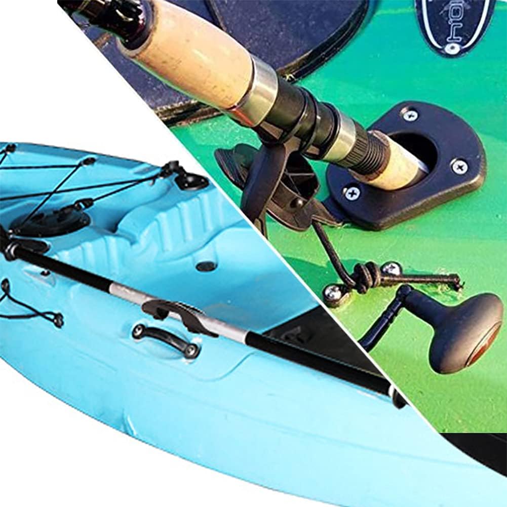 6 Pieces Fishing Rod Holders with Cap Cover and Paddle Holder Clips with Screws O347456