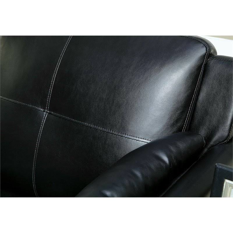 Black Tufted Faux Leather Accent Chair I594207
