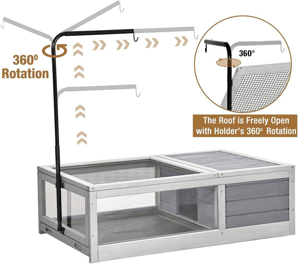 Wooden Tortoise House Habitat with Light Support P873