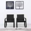 Black PU Leather Waiting Room Chair With Armrest U9551