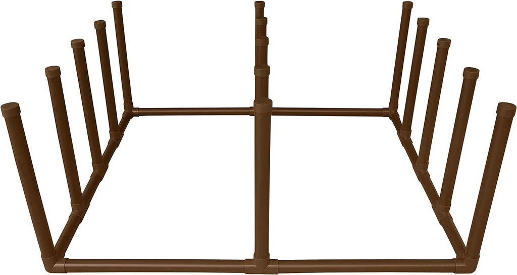 Float and Raft Rack 12 Bar Poolside Storage Organizer (61" W x 44" L x 26.5" H) Brown X161329