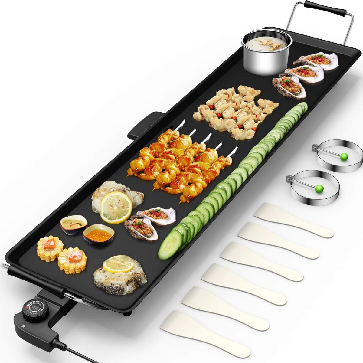 35 Electric Nonstick Extra Large Griddle Grill with Adjustable Temperature & Drip Tray T8221