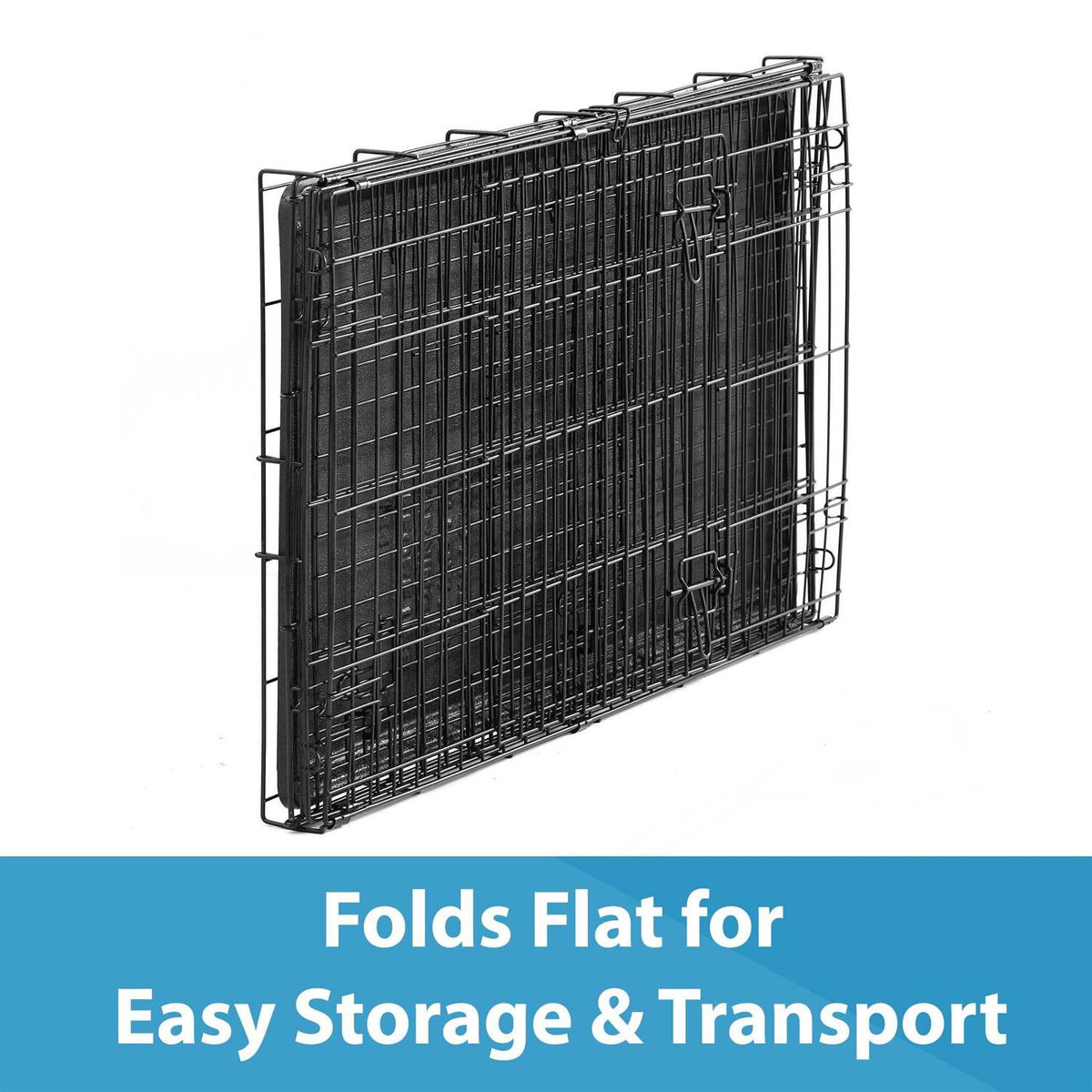 Double Door Folding Wire Dog Crate with Divider U6236