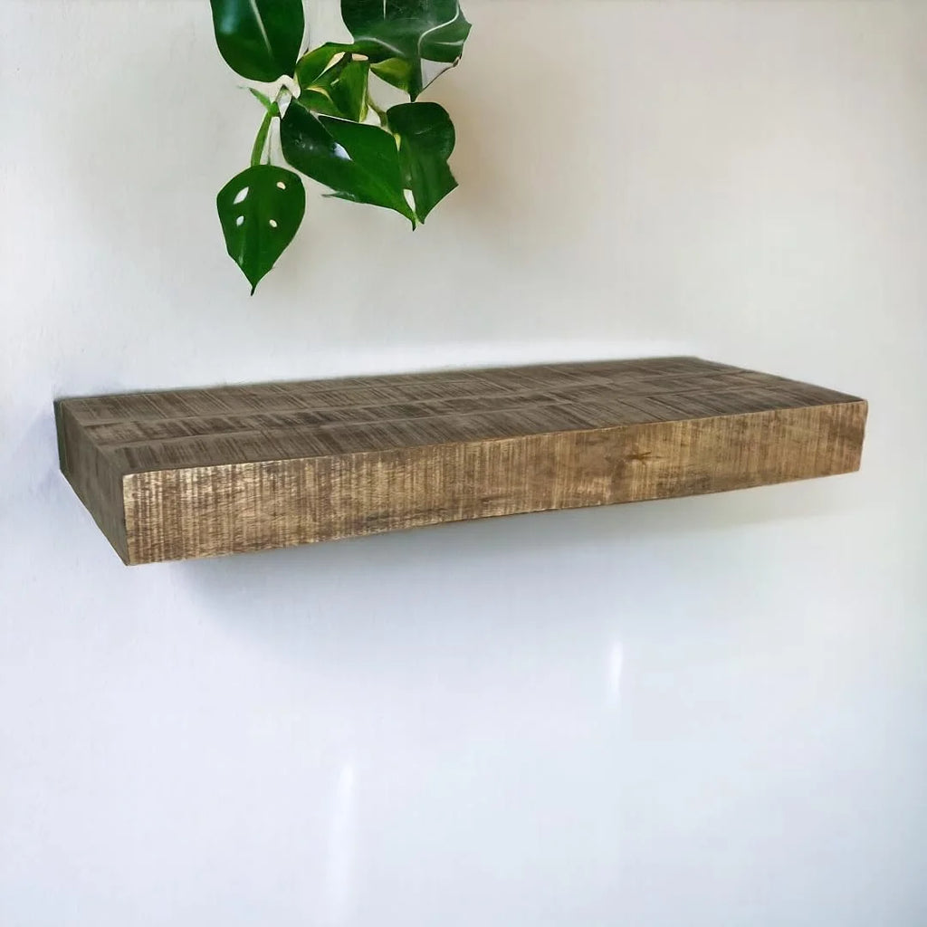 Mango Wood Wall Mounted Shelf N472