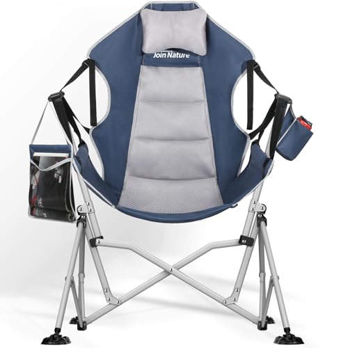 Oversized Hammock Camping Chair with Adjustable Backrest Blue D603