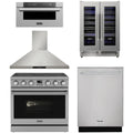 36 Electric Range, Range Hood, Dishwasher, Microwave and Wine Cooler G9328