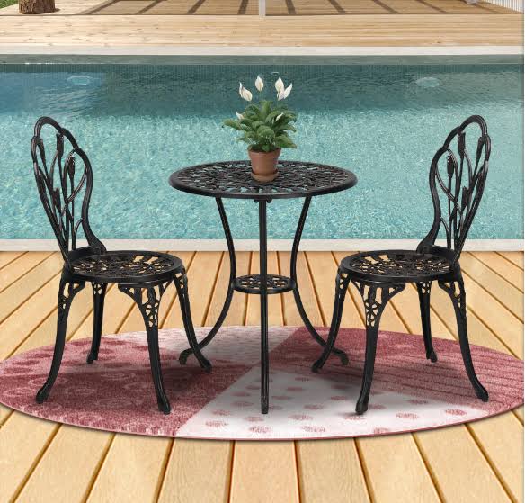Bronze 3-Piece Cast Aluminum Round Bistro Set F30949