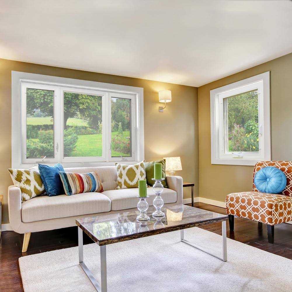 36 in. x 60 in. White Right-Hand Vinyl Casement Window with Screen P924