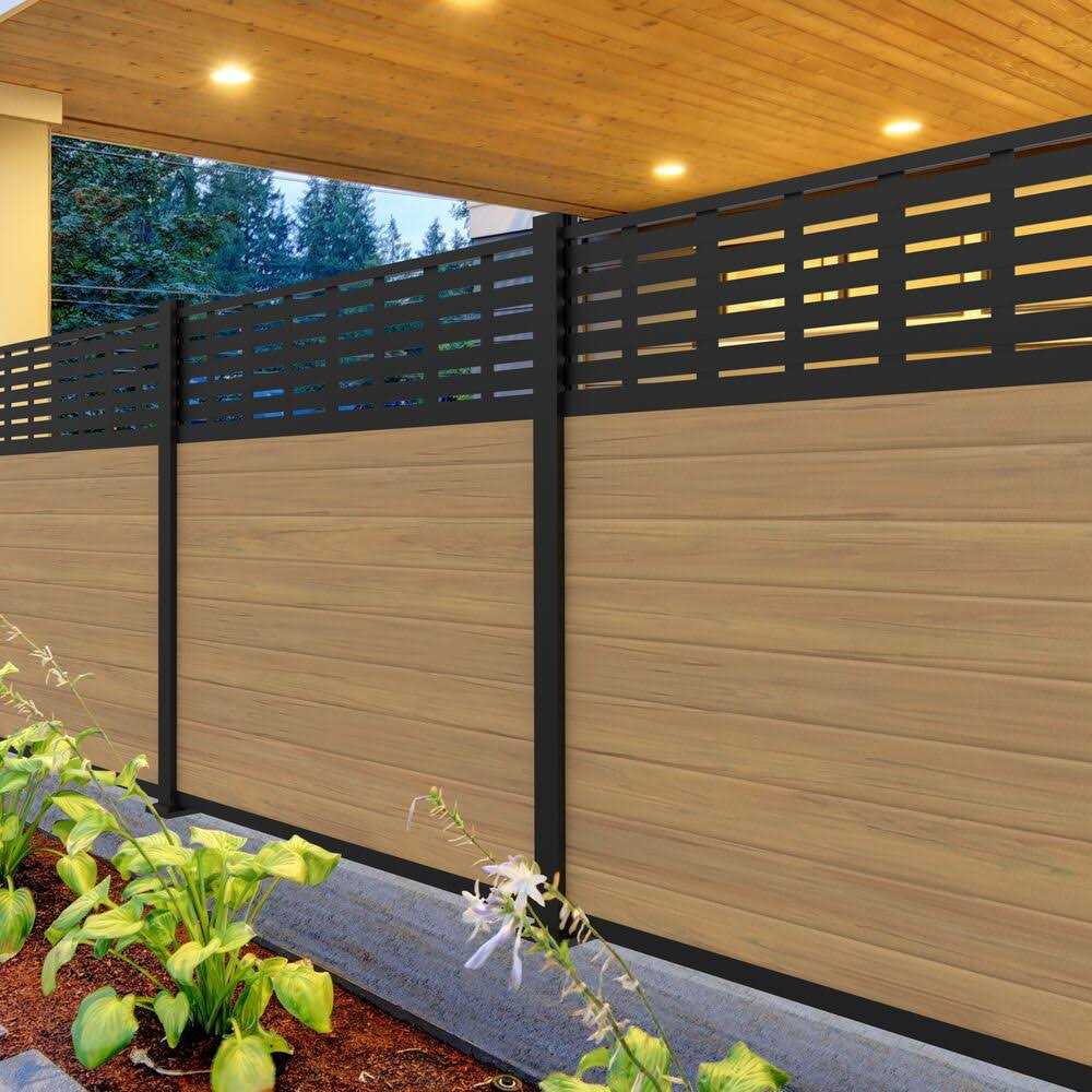 Matte Black Aluminum Privacy Fence Rail O8917