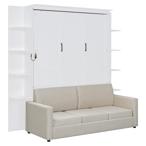 Queen Size Gray Murphy Bed with Sofa M5912