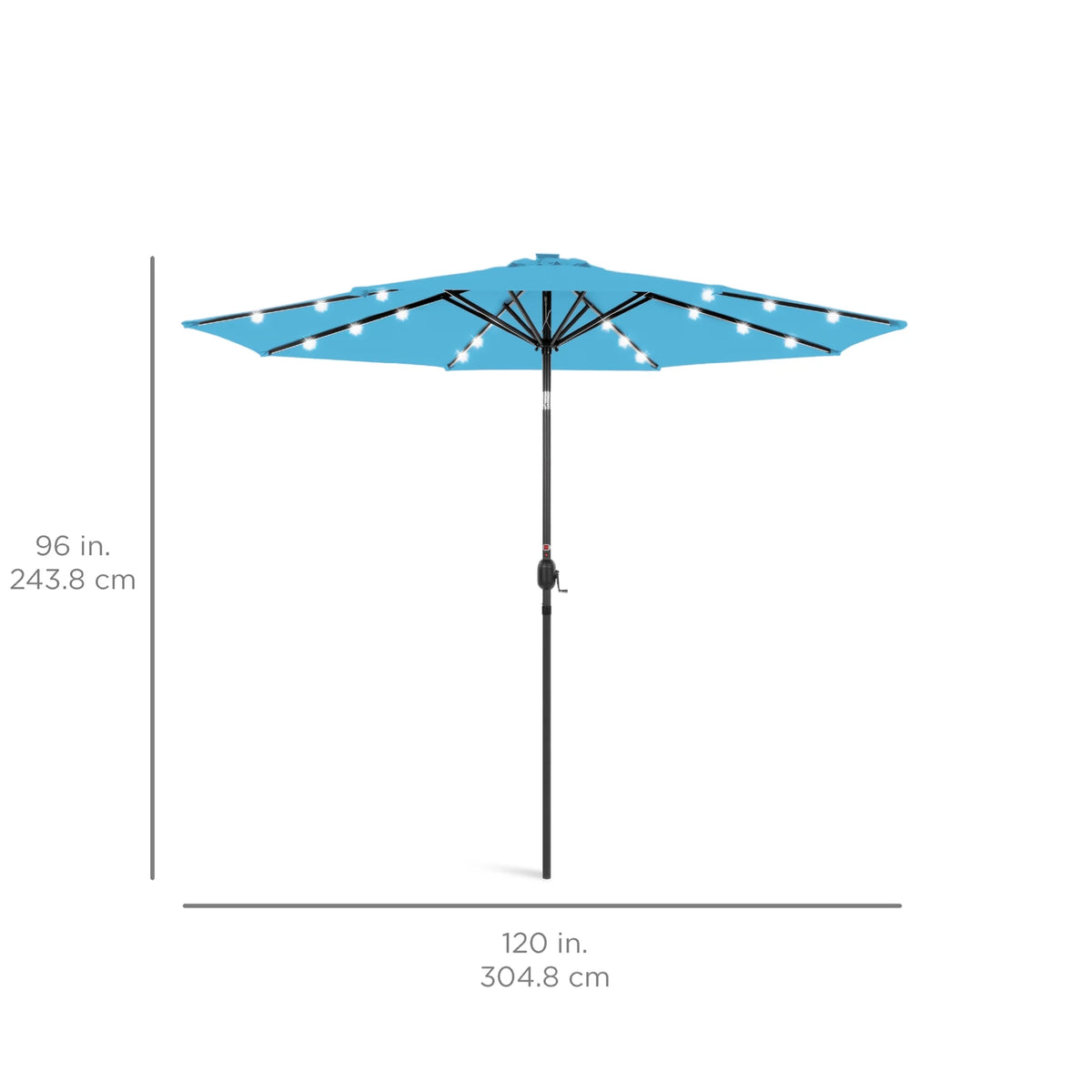 10ft Solar LED Lighted Patio Umbrella with Tilt Adjustment W534262